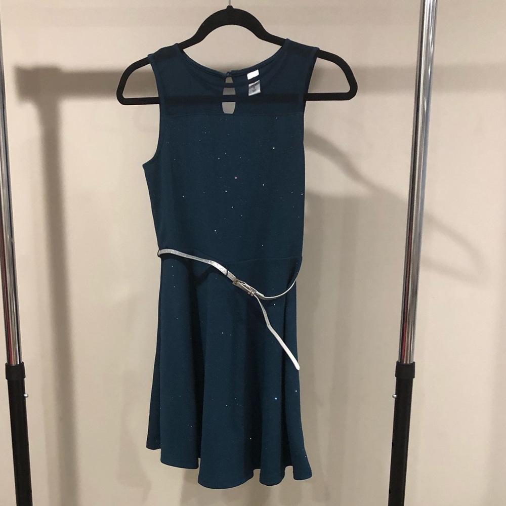 Girl’s fancy dress, teal with sparkle